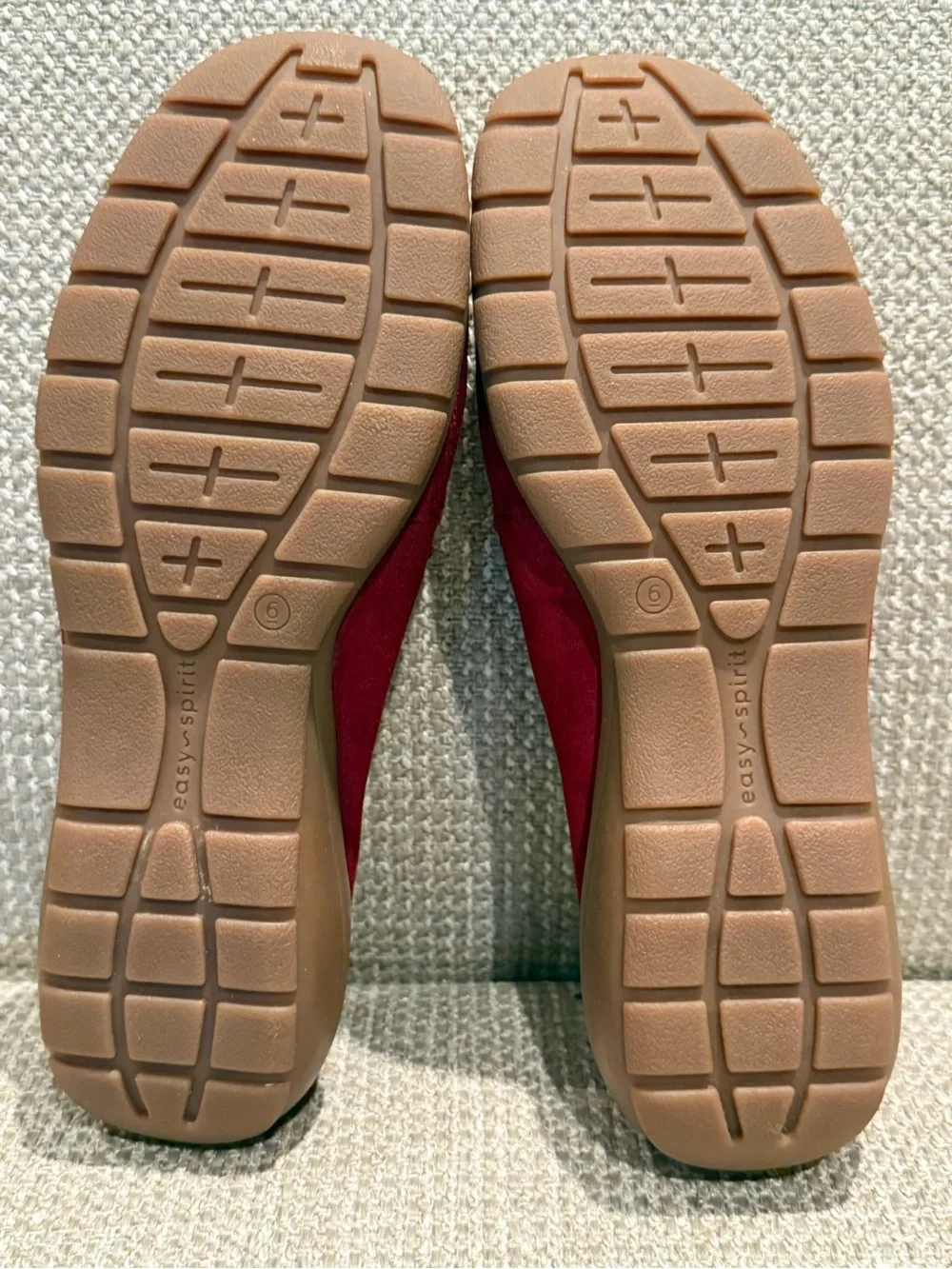 New Sz 6 Woman’s Easy Spirit Red Leather upper Slip-On Loafers Shoes